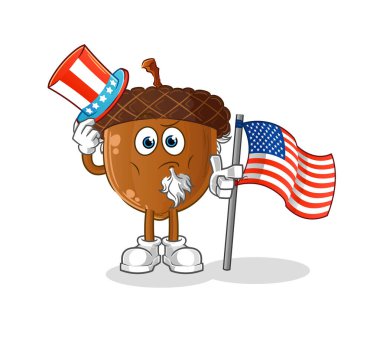 acorn head cartoon uncle sam character. cartoon mascot vector