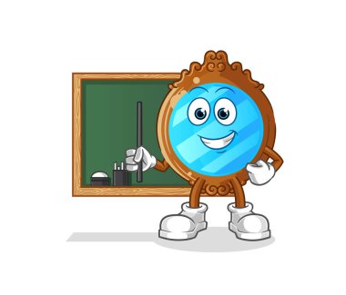 mirror teacher vector. cartoon character