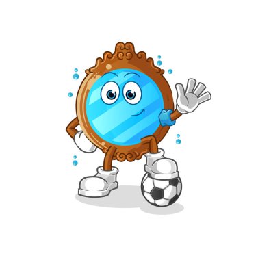 mirror playing soccer illustration. character vector