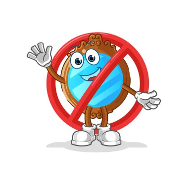 say no to mirror mascot. cartoon vector