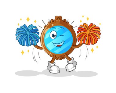 mirror cheerleader cartoon. cartoon mascot vector