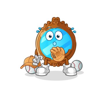 mirror baseball Catcher cartoon. cartoon mascot vector