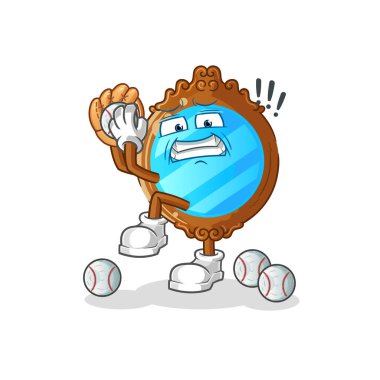 mirror baseball pitcher cartoon. cartoon mascot vector
