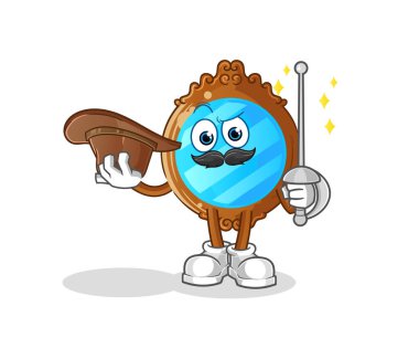 mirror fencer character. cartoon mascot vector