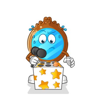 mirror play whack a mole mascot. cartoon vector