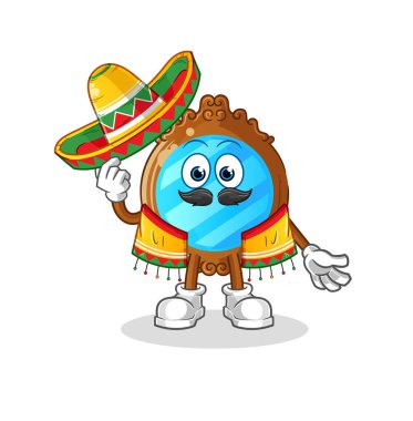 mirror Mexican culture and flag. cartoon mascot vector