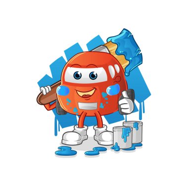 car painter illustration. character vector