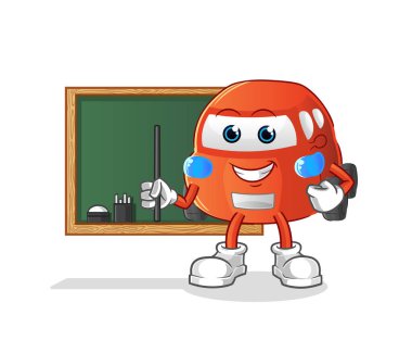 car teacher vector. cartoon character
