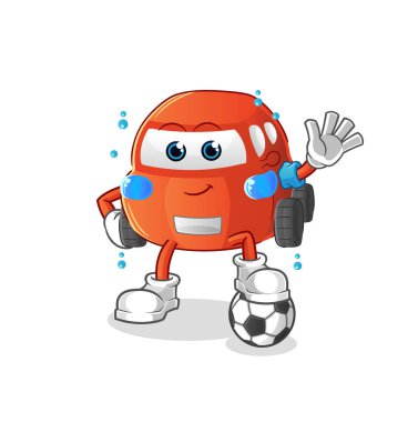 car playing soccer illustration. character vector