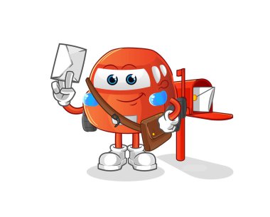 car postman vector. cartoon character