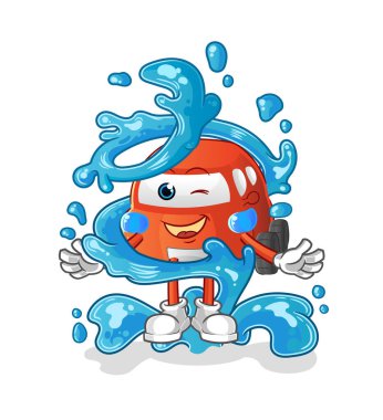 car fresh with water mascot. cartoon vector