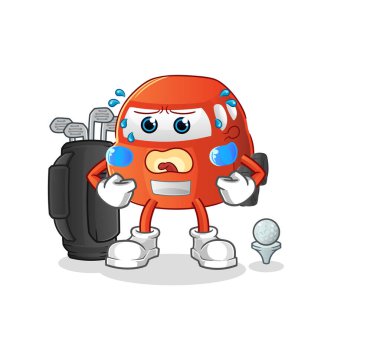 car with golf equipment. cartoon mascot vector