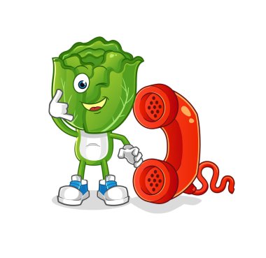 cabbage head cartoon call mascot. cartoon vector