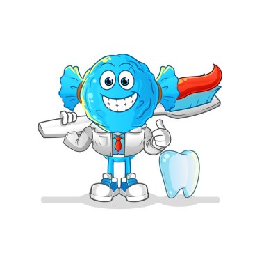 candy head cartoon dentist illustration. character vector