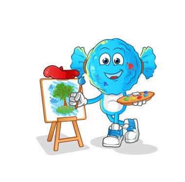 candy head cartoon artist mascot. cartoon vector