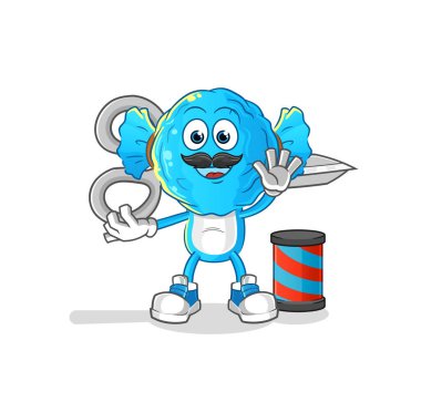 candy head cartoon barber. cartoon mascot vector