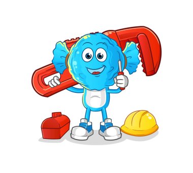 candy head cartoon plumber. cartoon mascot vector