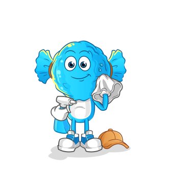 candy head cartoon cleaner vector. cartoon character