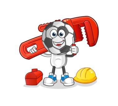 football head cartoon plumber. cartoon mascot vector