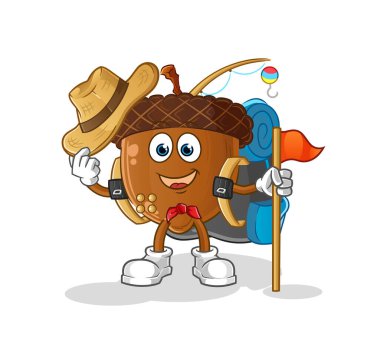 acorn head cartoon scout vector. cartoon character