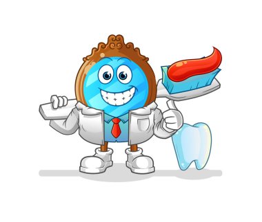 mirror dentist illustration. character vector