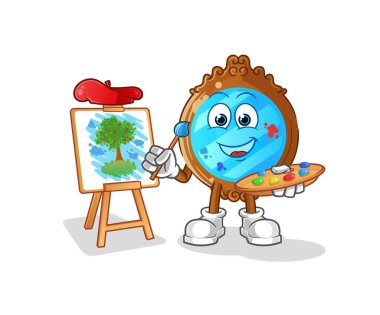 mirror artist mascot. cartoon vector