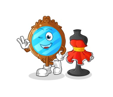 mirror fashion designer vector. cartoon character