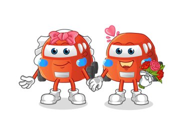car wedding cartoon. cartoon mascot vector