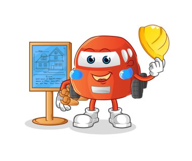 car Architect illustration. character vector