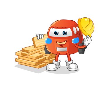 car builder vector. cartoon character