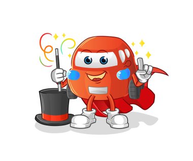 car magician illustration. character vector