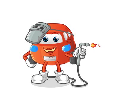 car welder mascot. cartoon vector