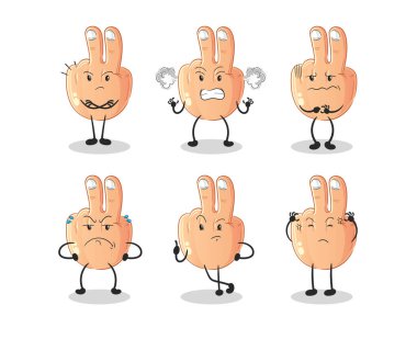 Cartoon hand icons in different situations vector illustration 