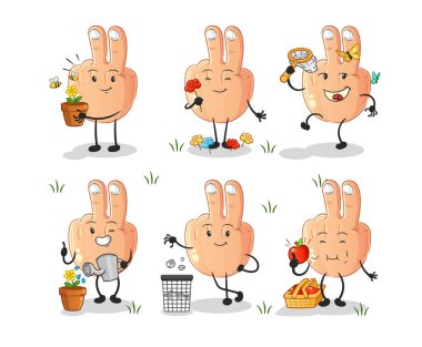 Cartoon hand icons in different situations vector illustration 
