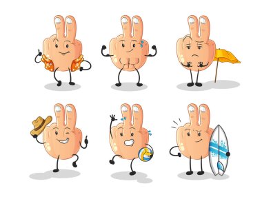 Cartoon hand icons in different situations vector illustration 