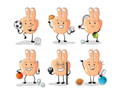 Cartoon hand icons in different situations vector illustration 