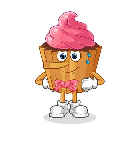 Cupcake Lie Pinocchio Character Cartoon Mascot Vector — Wektor stockowy