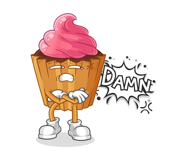 Cupcake Very Pissed Illustration Character Vector — Wektor stockowy
