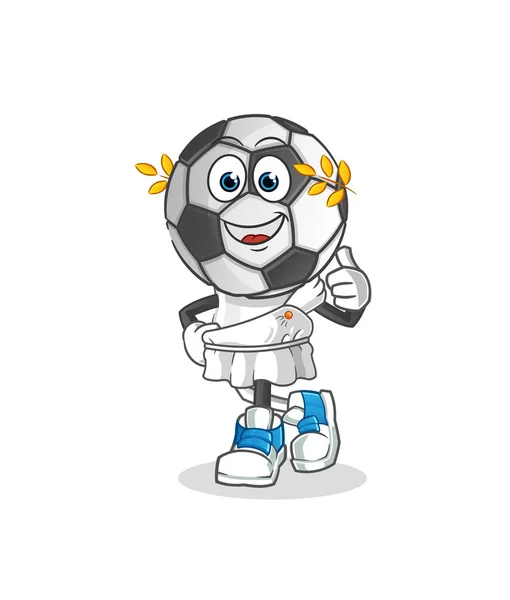 Football Head Cartoon Greek Clothing Cartoon Mascot Vector — Vetor de Stock