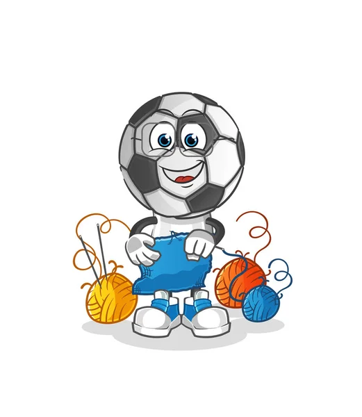Football Head Cartoon Tailor Mascot Cartoon Vector — Image vectorielle