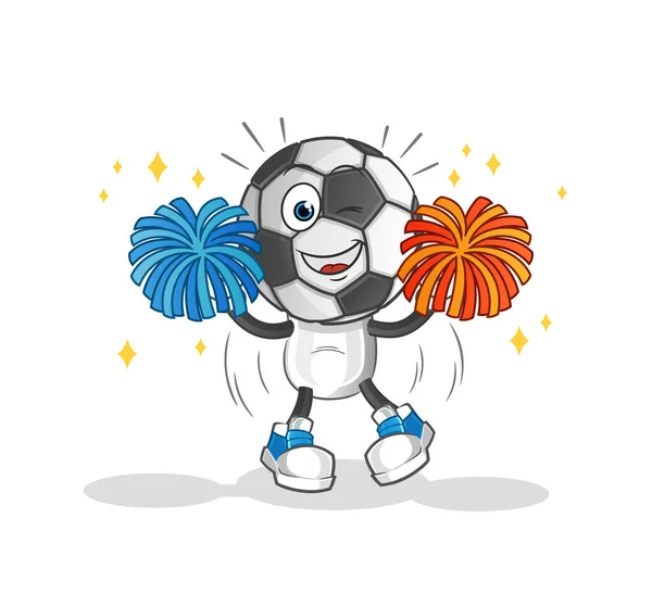 Football Head Cartoon Cheerleader Cartoon Mascot Vector — 图库矢量图片