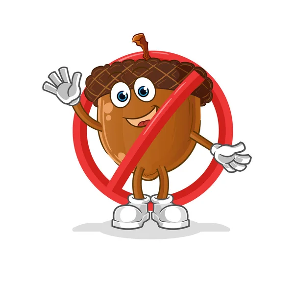 Acorn Head Cartoon Ban Cartoon Vector Mascot — Vettoriale Stock