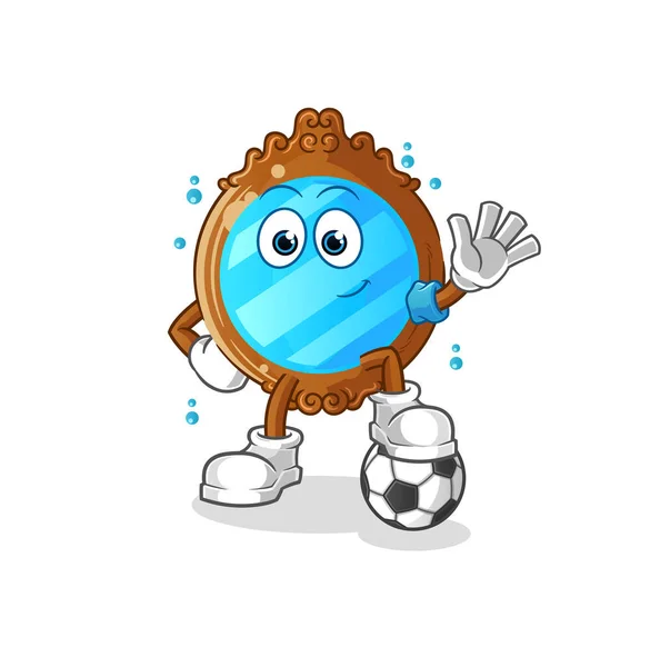 Mirror Playing Soccer Illustration Character Vector — Stok Vektör