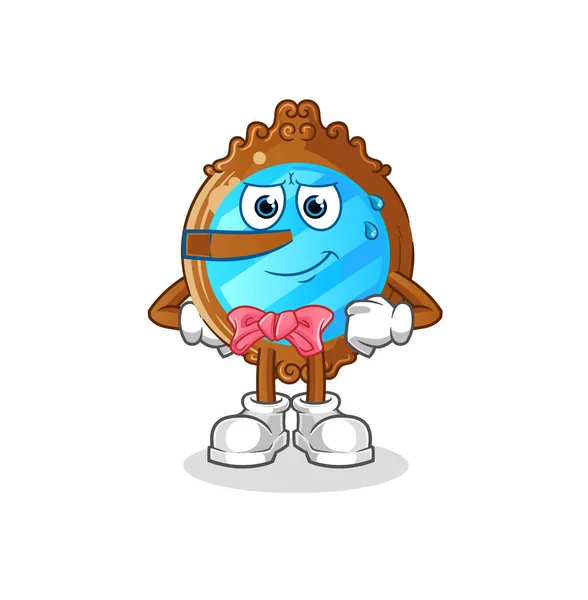 Mirror Lie Pinocchio Character Cartoon Mascot Vector — Vettoriale Stock