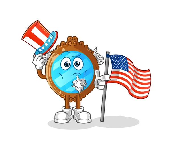 Mirror Uncle Sam Character Cartoon Mascot Vector — Stock Vector