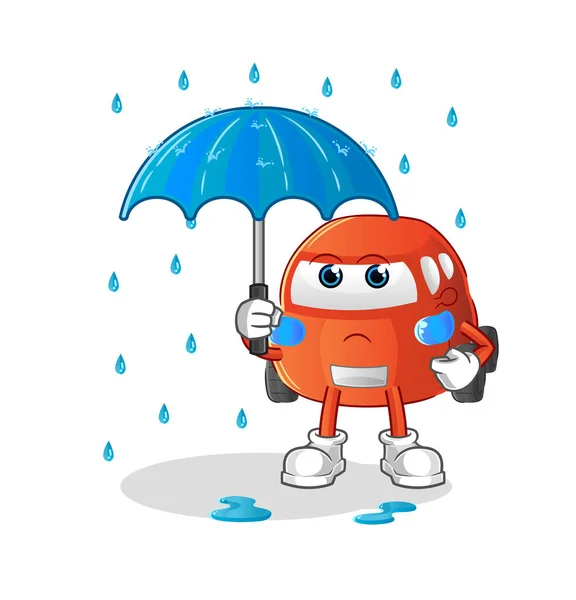 Car Holding Umbrella Illustration Character Vector — Image vectorielle