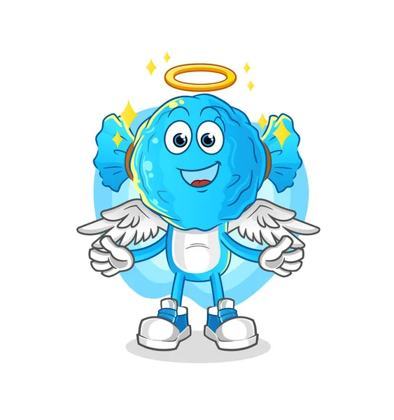 Candy Head Cartoon Angel Wings Vector Cartoon Character — Wektor stockowy