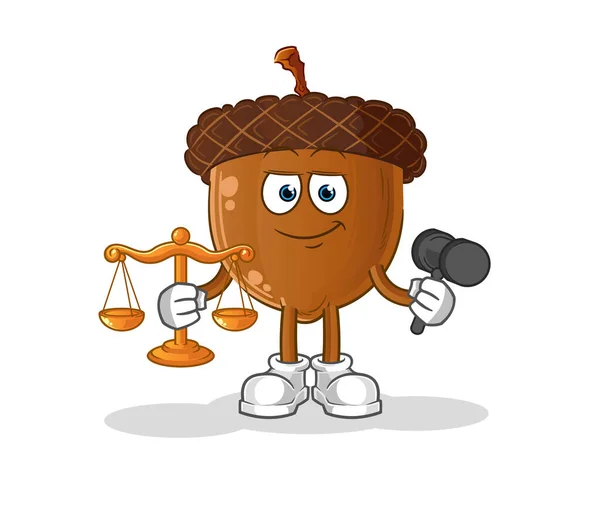 Acorn Head Cartoon Lawyer Cartoon Cartoon Mascot Vector — Wektor stockowy