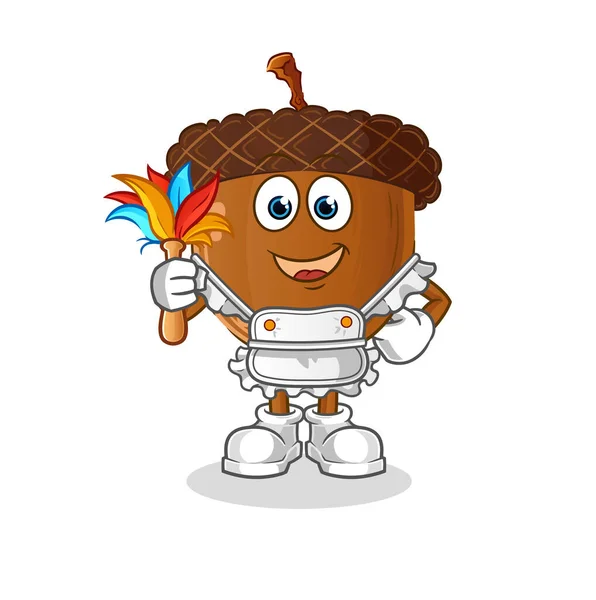 acorn head cartoon maid mascot. cartoon vector
