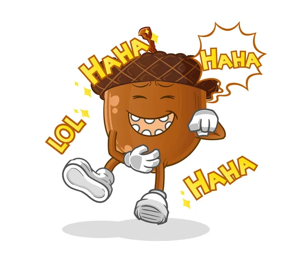 acorn head cartoon Laugh Out Loud character. cartoon vector